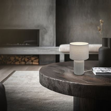 Brilo - Candeeiro de mesa INO 1xE14/10W/230V cinzento