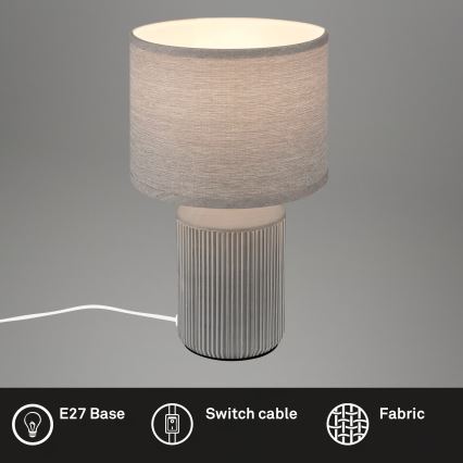 Brilo - Candeeiro de mesa INO 1xE14/10W/230V cinzento