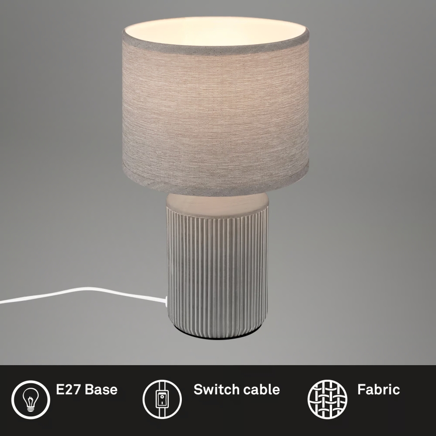 Brilo - Candeeiro de mesa INO 1xE14/10W/230V cinzento