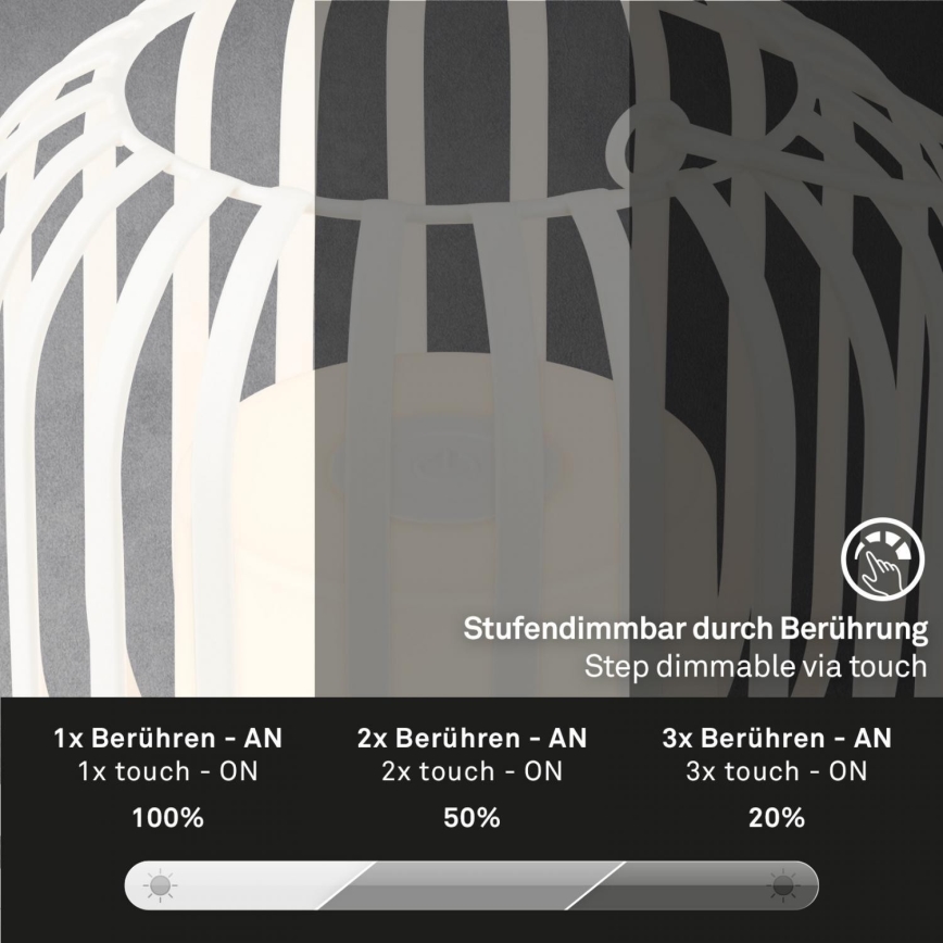 Brilo - Candeeiro de mesa LED para exterior com regulação LED/2W/5V IP44 branco