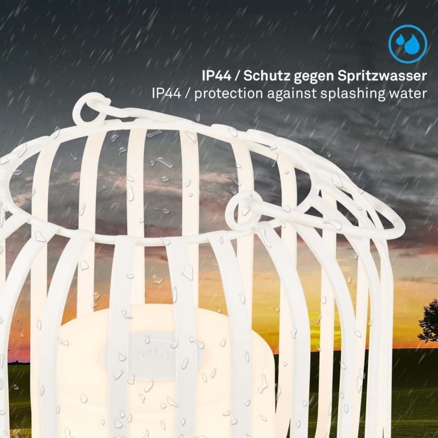 Brilo - Candeeiro de mesa LED para exterior com regulação LED/2W/5V IP44 branco