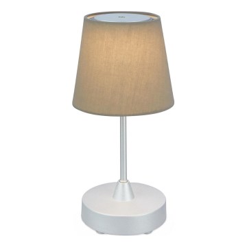 Brilo - Candeeiro de mesa para exterior LED com regulação LED/3W/5V IP44 prateado/bege
