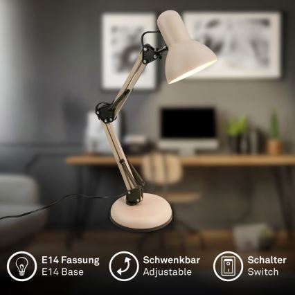 Brilo - Candeeiro de mesa PIXA 1xE14/25W/230V bege