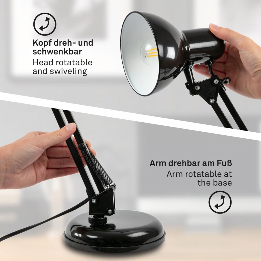 Brilo - Candeeiro de mesa PIXA 1xE14/25W/230V preto