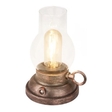 Brilo - Candeeiro de mesa recarregável e dimerizável para exterior KANEA LED/1,5W/5V IP44 1200 mAh bronze