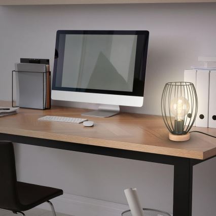 Brilo - Candeeiro de mesa WAKTU 1xE27/25W/230V árvore da borracha