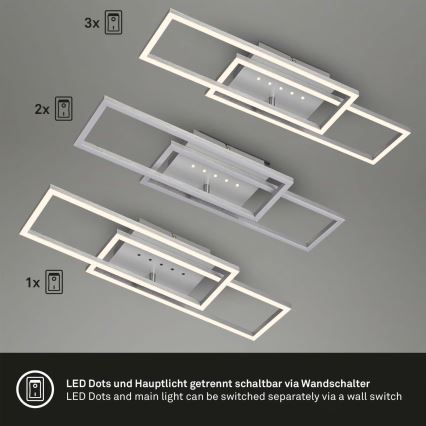 Brilo - Candeeiro de tecto LED dimerizável LED/30W/230V 3000K cromo mate