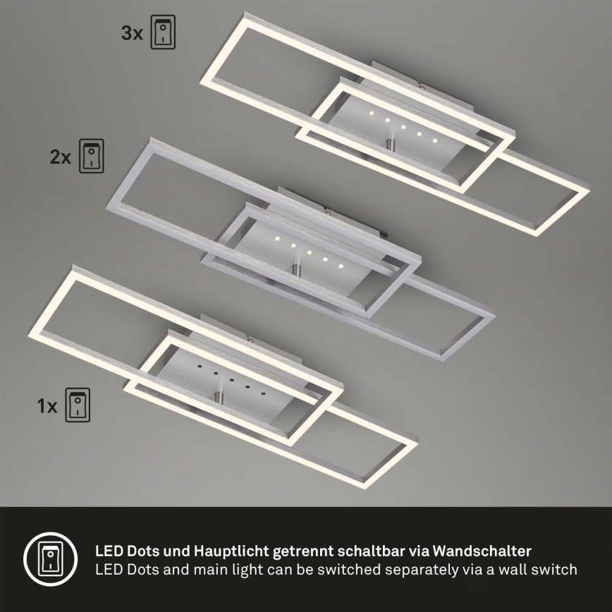 Brilo - Candeeiro de tecto LED dimerizável LED/30W/230V 3000K cromo mate