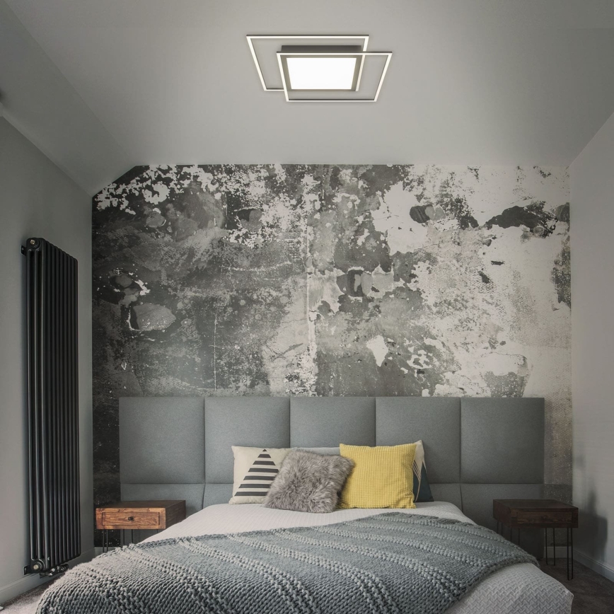 Brilo - Candeeiro de tecto LED 2xLED/16W/230V + LED/19W 51,5x51,5 cm 3000K preto