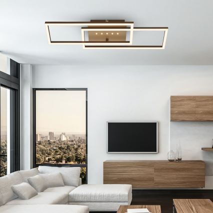 Brilo - Candeeiro de teto LED regulável/30W/230V 3000K castanho