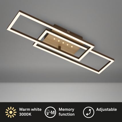 Brilo - Candeeiro de teto LED regulável/30W/230V 3000K castanho