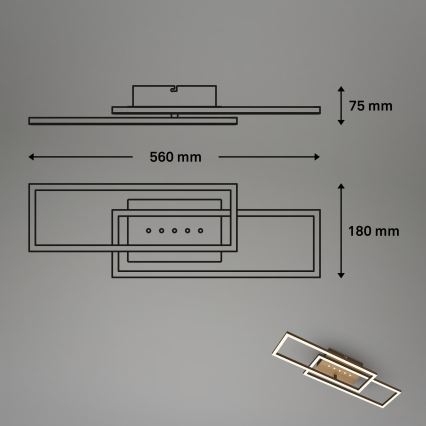 Brilo - Candeeiro de teto LED regulável/30W/230V 3000K castanho