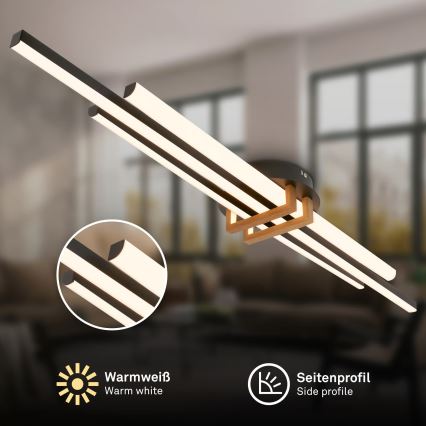 Brilo - Candeeiro de teto LED TINKA LED/30W/230V 3000K, preto