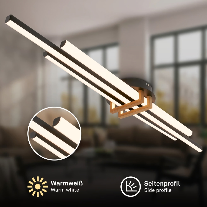 Brilo - Candeeiro de teto LED TINKA LED/30W/230V 3000K, preto