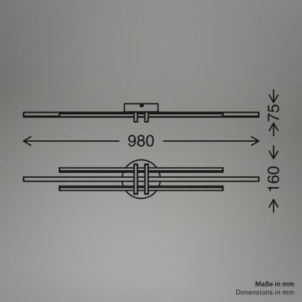 Brilo - Candeeiro de teto LED TINKA LED/30W/230V 3000K, preto