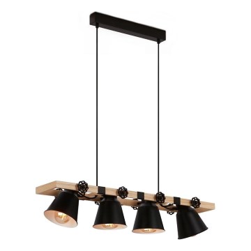 Brilo - Candeeiro suspenso TALLE 4xE27/40W/230V árvore da borracha