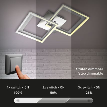 Brilo - Candelabro integrado LED com regulação FRAME 2xLED/11W/230V