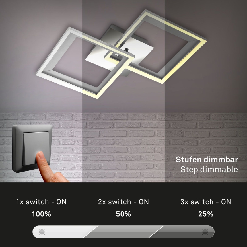 Brilo - Candelabro integrado LED com regulação FRAME 2xLED/11W/230V