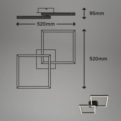 Brilo - Candelabro integrado LED com regulação FRAME 2xLED/9W/230V