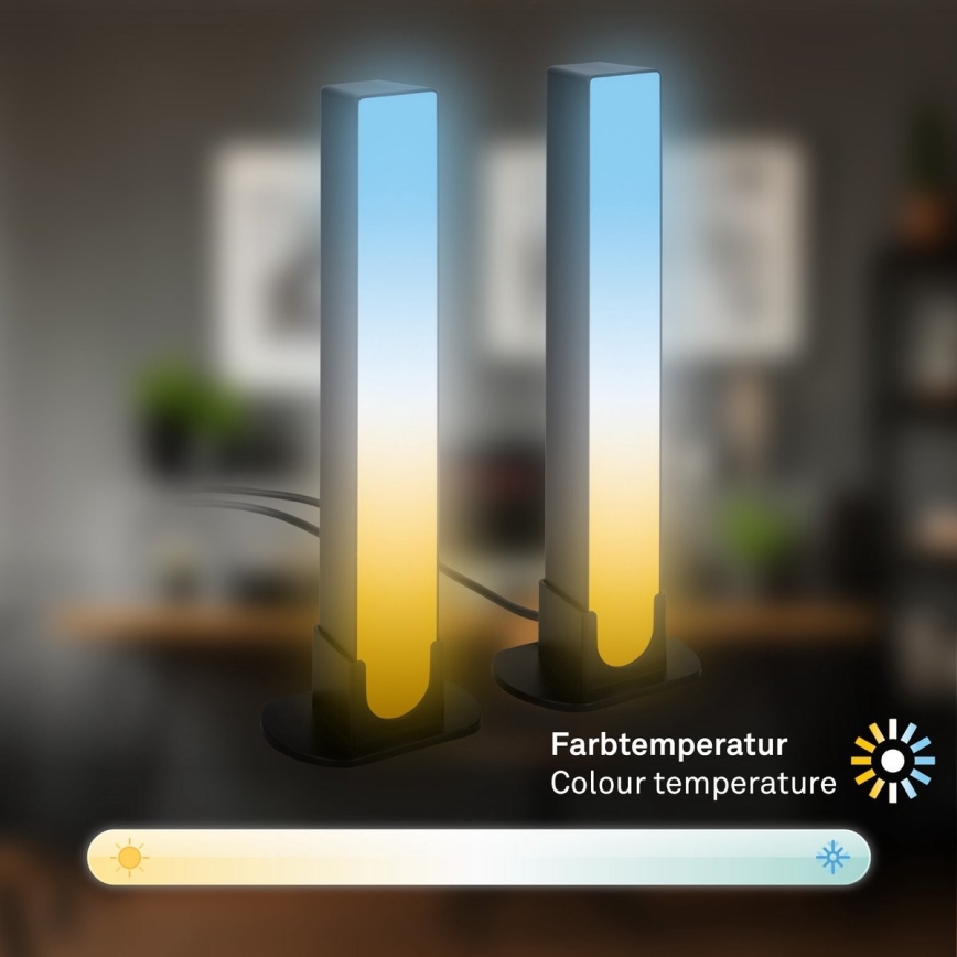 Brilo - CONJUNTO 2x LED RGBIC Candeeiro de mesa com regulação LED/12W/230V 3000-6500K Wi-Fi Tuya