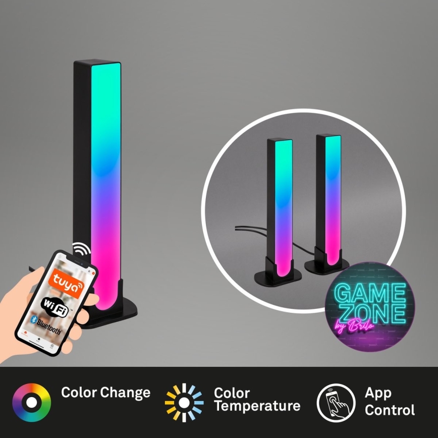 Brilo - CONJUNTO 2x LED RGBIC Candeeiro de mesa com regulação LED/12W/230V 3000-6500K Wi-Fi Tuya