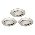 Brilo - CONJUNTO 3x Focos de encastrar LED para casa de banho com regulação LED/5W/230V IP23 cromado mate