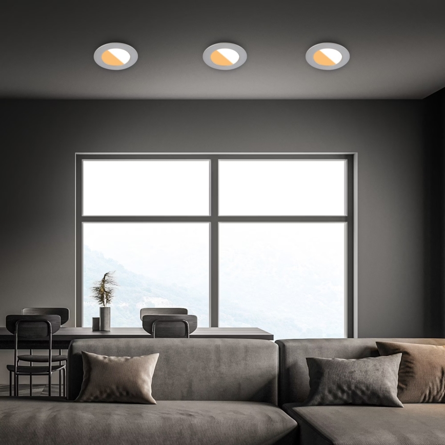 Brilo - CONJUNTO 3x Focos de encastrar LED para casa de banho  LED/4W/230V IP44 3000/4000K prateado