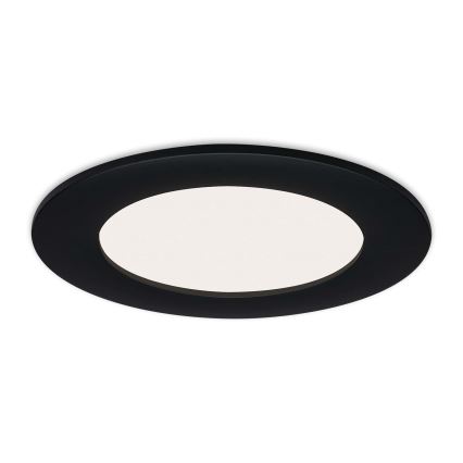 Brilo - Conjunto de 3 luminárias LED embutidas para casa de banho FLAT LED/6W/230V IP44, pretas