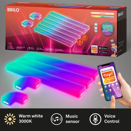 Brilo - Fita de luz LED RGBIC regulável Smart LED/24W/230V Wi-Fi Tuya