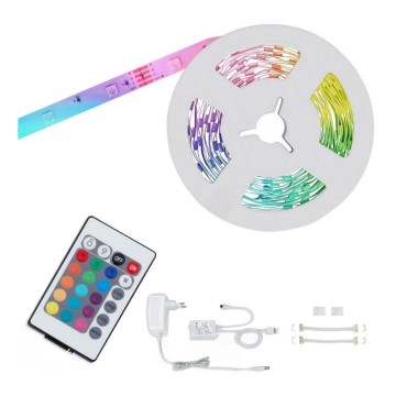 Brilo - Fita LED RGBW Regulável 6,5m LED/22W/230V + comando à distância