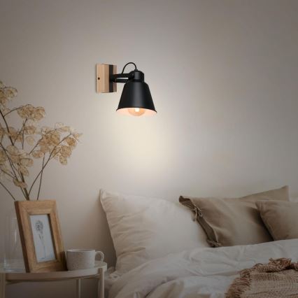 Brilo - Foco de parede TALLE  1xE27/40W/230V árvore da borracha