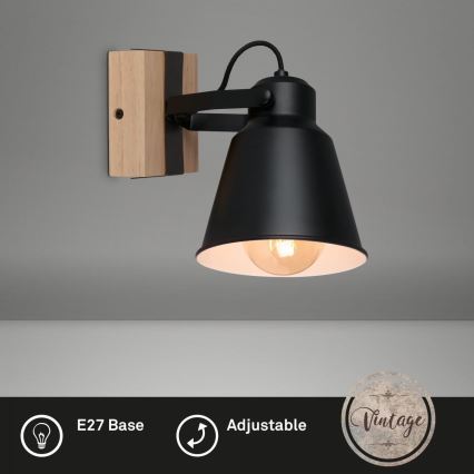 Brilo - Foco de parede TALLE  1xE27/40W/230V árvore da borracha