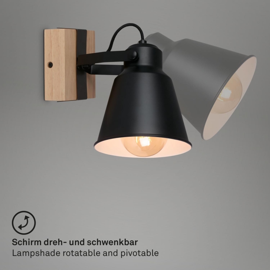 Brilo - Foco de parede TALLE  1xE27/40W/230V árvore da borracha