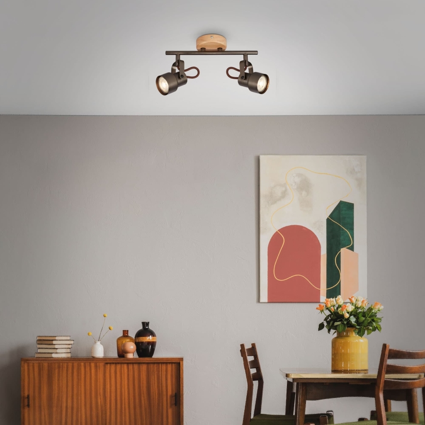 Brilo - Spot LED TAHUN 2xGU10/5W/230V 3000K castanho