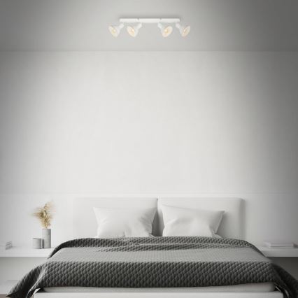 Brilo - Foco RETRO 4xE14/25W/230V branco