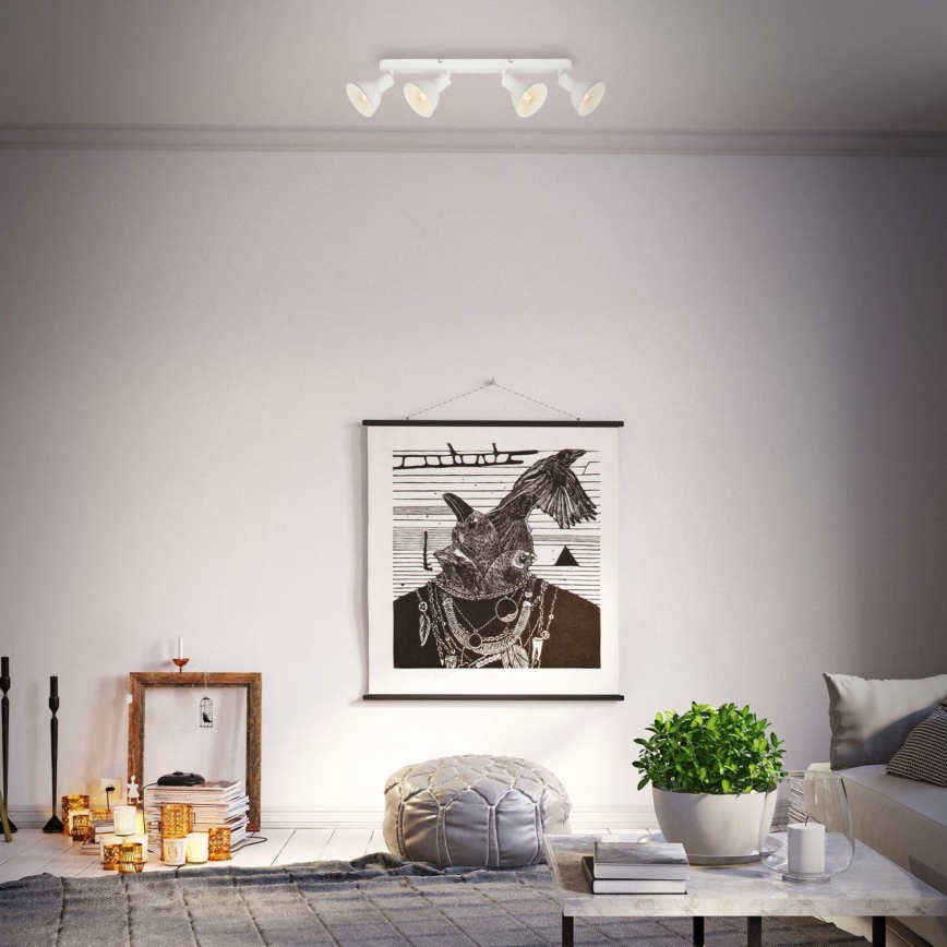 Brilo - Foco RETRO 4xE14/25W/230V branco