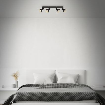 Brilo - Foco RETRO 4xE14/25W/230V preto