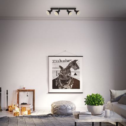 Brilo - Foco RETRO 4xE14/25W/230V preto