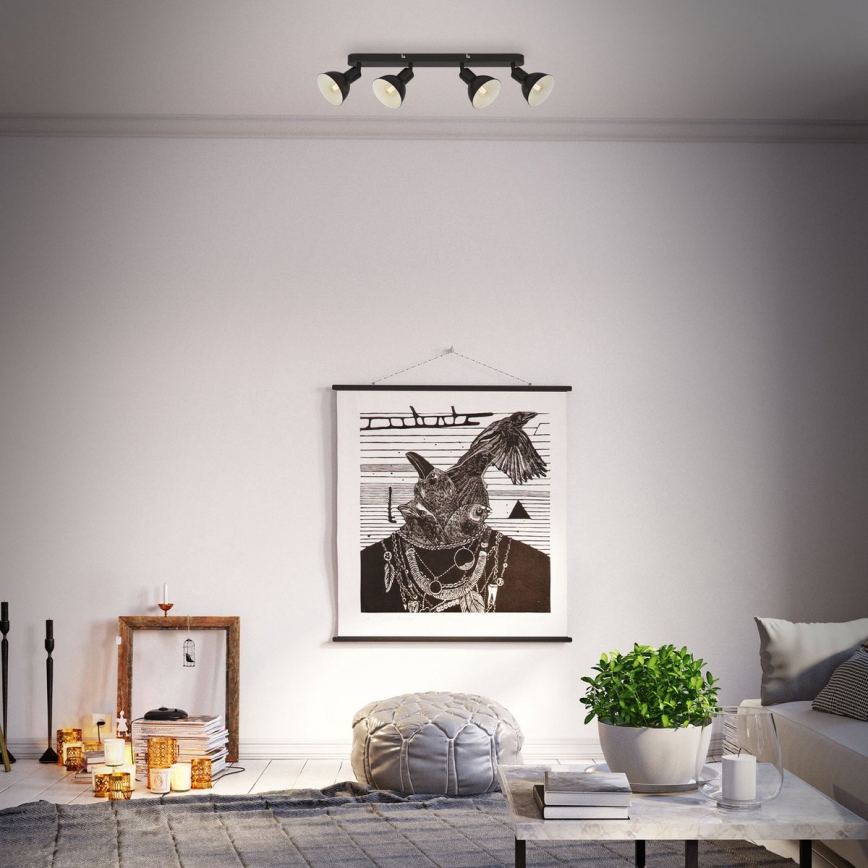 Brilo - Foco RETRO 4xE14/25W/230V preto