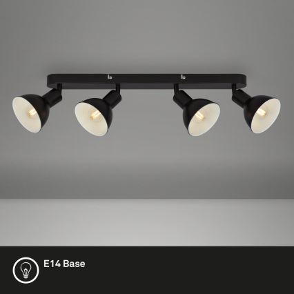 Brilo - Foco RETRO 4xE14/25W/230V preto