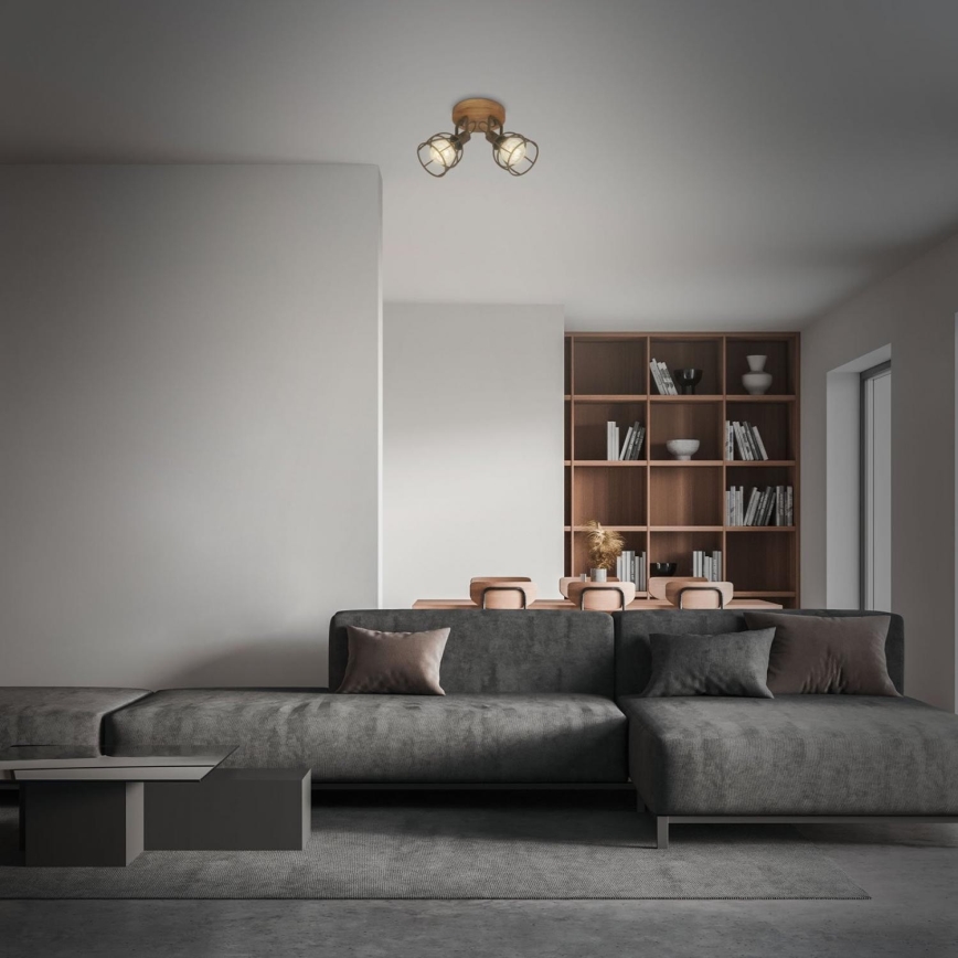 Brilo - Foco VINTAGE 2xE27/25W/230V castanho