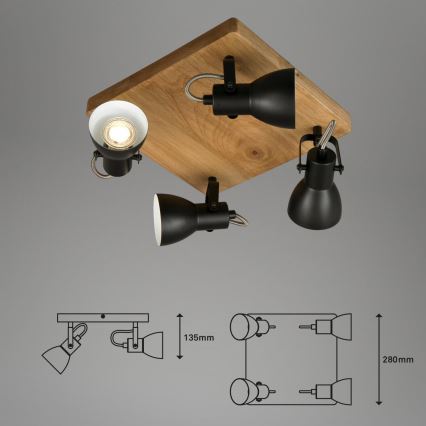 Brilo - Foco VINTAGE 4xGU10/35W/230V