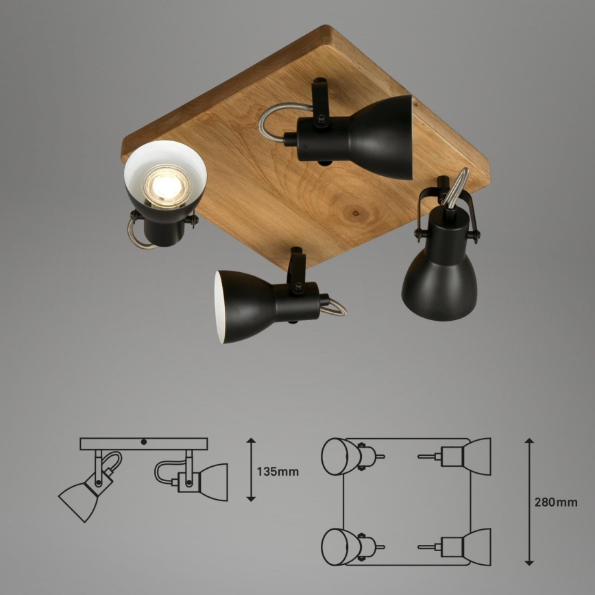 Brilo - Foco VINTAGE 4xGU10/35W/230V