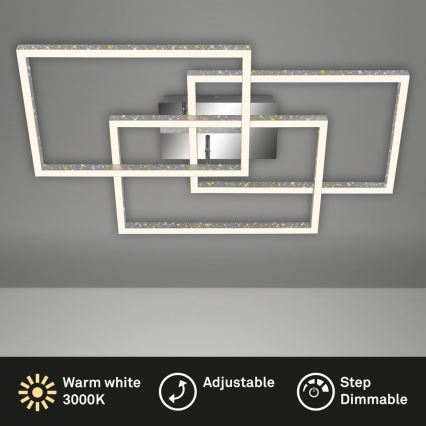 Brilo - Iluminação de teto LED com regulação FRAME LED/57W/230V 3000K cromado mate