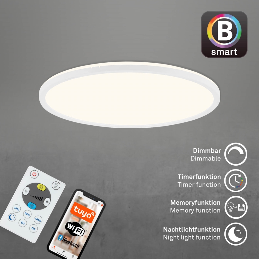 Brilo - Iluminação de teto LED com regulação SLIM LED/22W/230V 2700-6500K Wi-Fi Tuya + controlo remoto