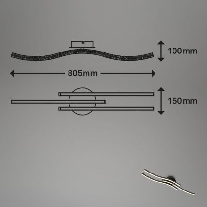 Brilo - Iluminação de teto LED LED/19W/230V 3000K preto