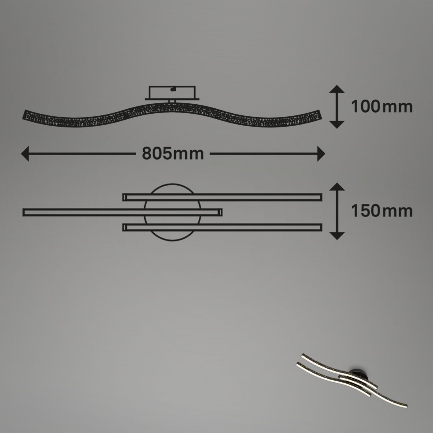 Brilo - Iluminação de teto LED LED/19W/230V 3000K preto