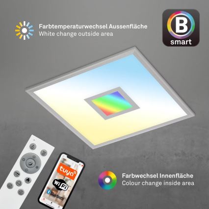 Brilo - Iluminação de teto LED RGB com regulação CENTRO LED/24W/230V 2700-6500K Wi-Fi Tuya + comando