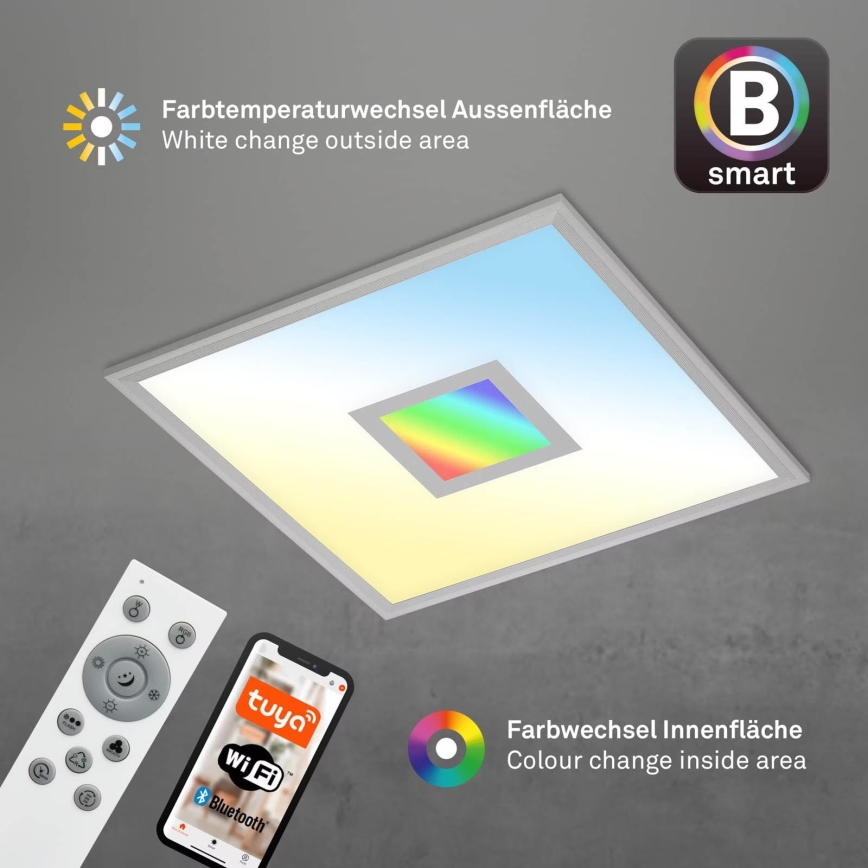 Brilo - Iluminação de teto LED RGB com regulação CENTRO LED/24W/230V 2700-6500K Wi-Fi Tuya + comando