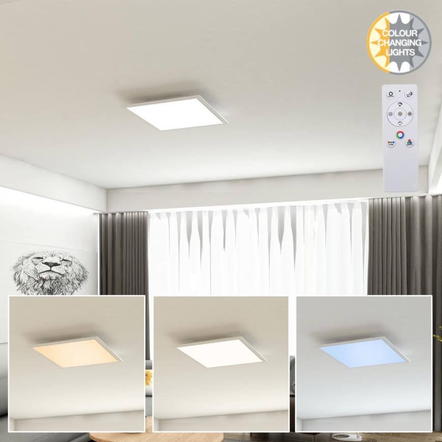 Brilo - Iluminação de teto LED RGB com regulação COLOUR LED/15W/230V 3000-6500K + comando